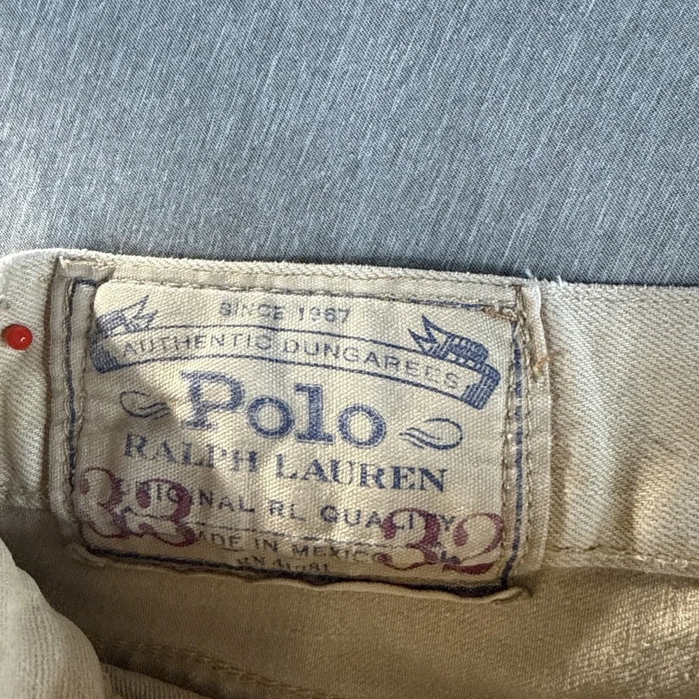Polo Ralph Lauren Jeans Vintage Men's 33x32  Varick Slim Straight Tan Dungaree